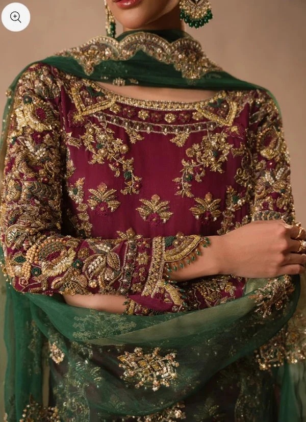 Abeera Usman - Burgundy Dusk Pakistani fashion outfit in burgundy…